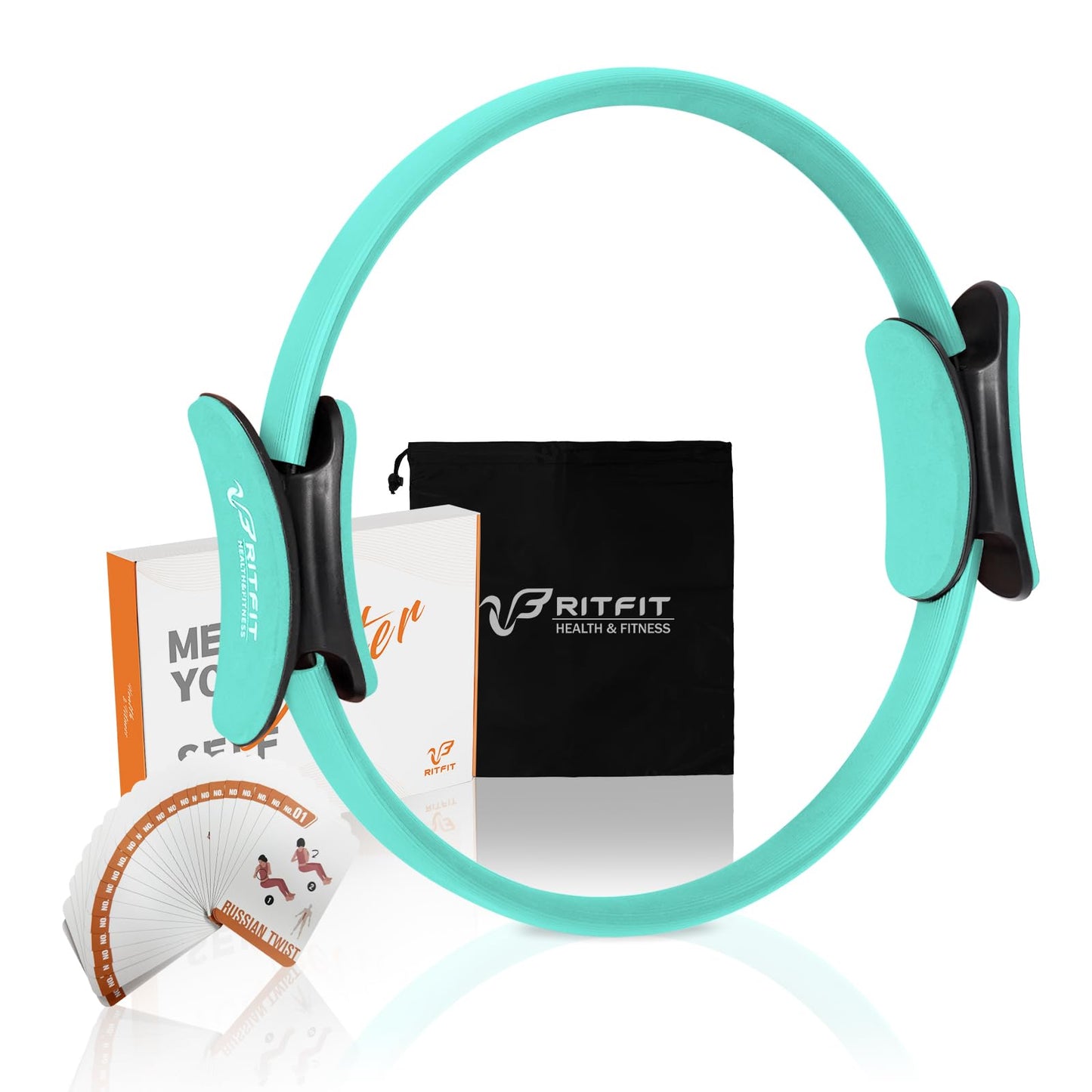 RitFit Pilates Ring Circle - 14 Inch Magic Fitness Circle for Toning Inner & Outer Thighs, Bonus Workout Guide Included