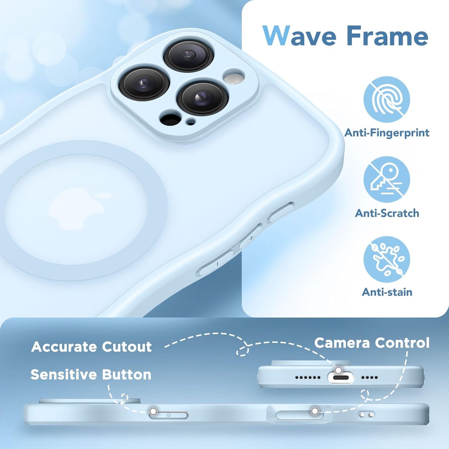 CAPRARO 16 16 for iPhone Pro Case for Women Girls, Upgraded [Full Camera Protection] [Compatible with MagSafe] Cute