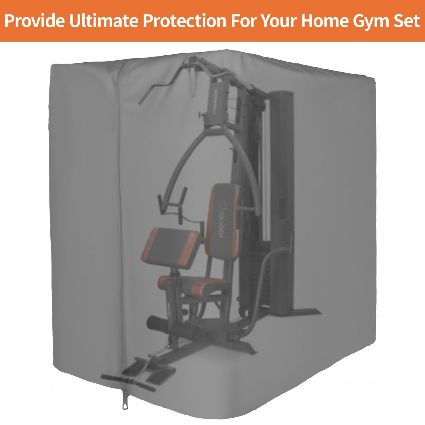 Mineye Protective Cover for Home Gym Set with Waterproof Zipper, 600D Oxford Waterproof& Dustproof Cover for Gym Station/Home Excersize Equipment Set- UV Resistant, Dustproof, 67"L x 41.3"W x 72.8"H, Black