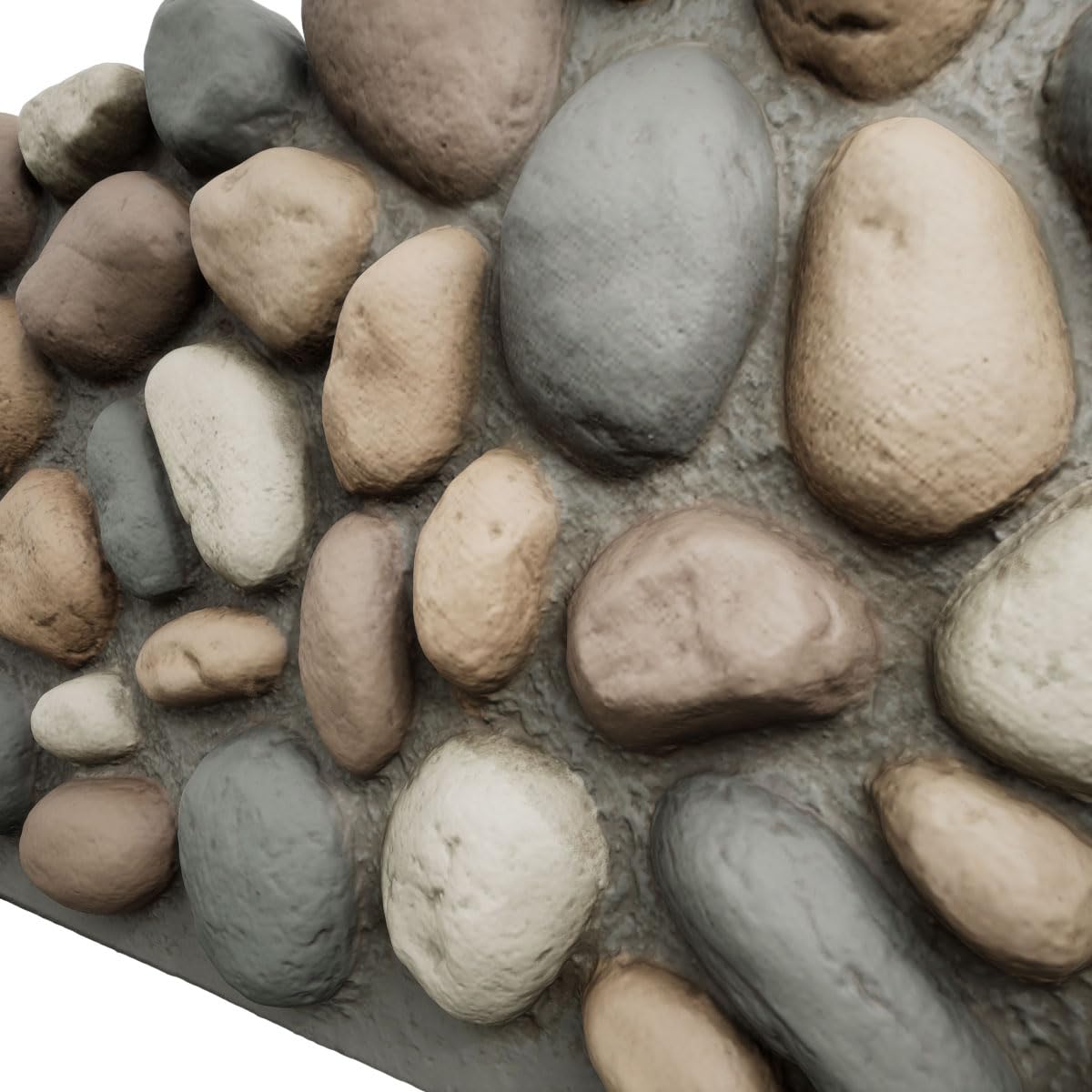 EverStone River Rock Faux Rock Panel, 49"W x 24 3/4"H x 3"D, Pebble Mix Color