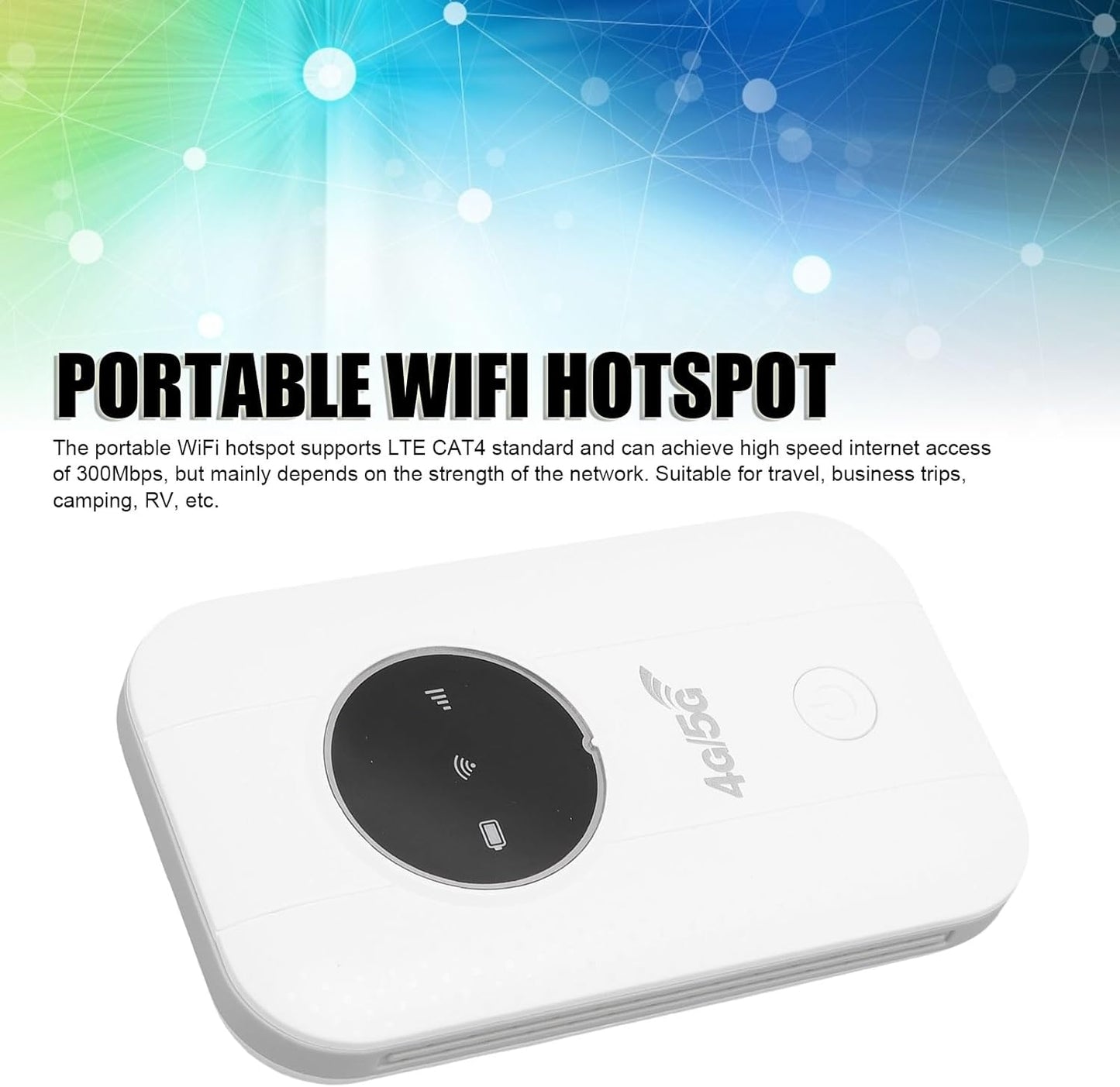 4G 300Mbps CAT4 10 3650mAh fosa Portable WiFi Hotspot, Mobile Hotspot Travel Router LTE SIM Card Router for Travel