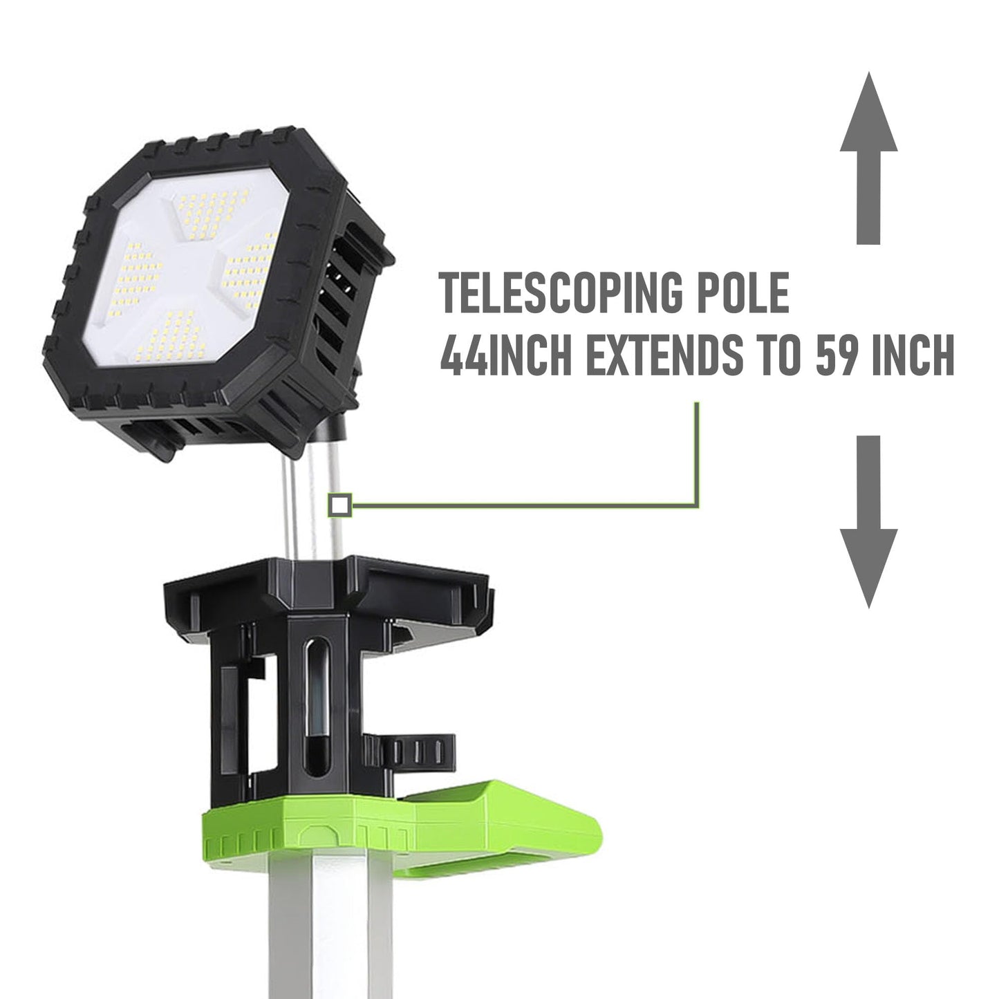 SEAMAGIC Cordless 10000LM Heavy-Duty LED Work Light on Stand, 4 Modes Super Bright, 9000mAh Rechargeable Work Light with Folding Tripod, Multi-Angle Lighting for Jobsite, Camping, Automotive