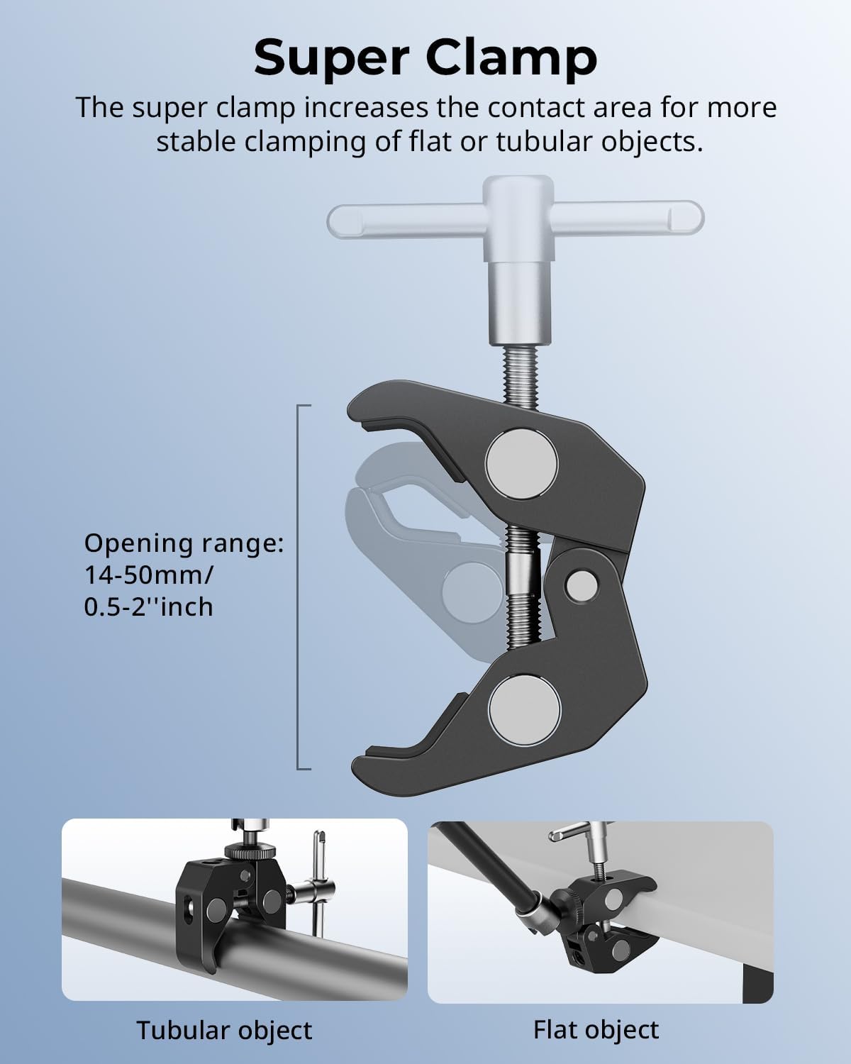 SMALLRIG 1/4" 3/8" 9.8 Inches 5326 Clamp w/ and Thread Holes, Adjustable Friction Power Articulating Magic Arm