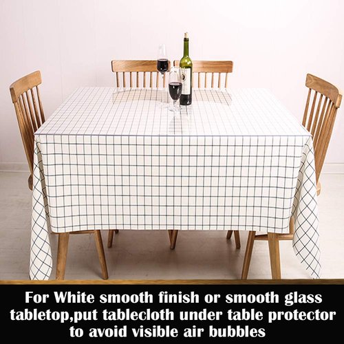 1.5mm Multi Size Thick Clear PVC Tabletop Cover Protection Plastic Transparent Tablecloths Runner Work Dining Room Thicken Plexiglass Glass Desktop Blotter Topper Screen Protector Easy Clean 60x72 in