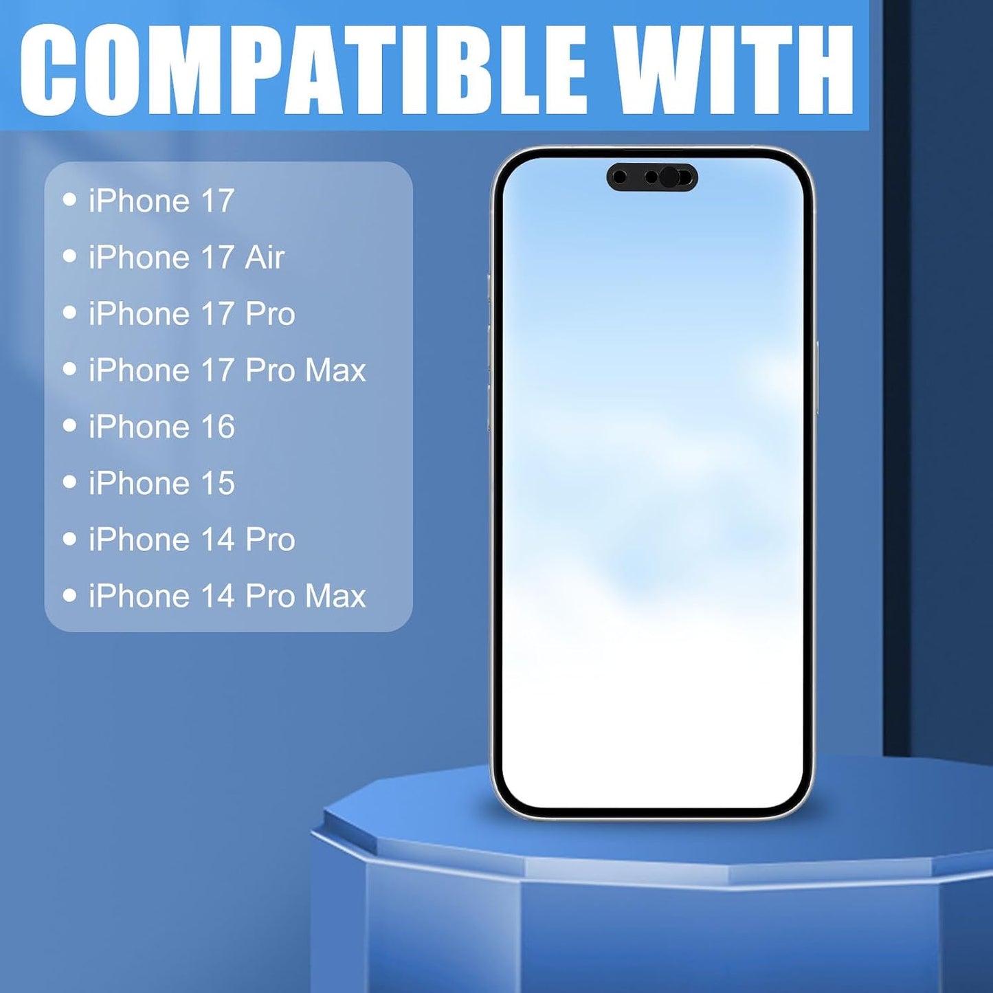 Fukaisu 2pcs 17/17p/17pm/16/15/14p, Front Camera Covers for iPhone Ultra Thin Selfie Phone Webcam Cover Slide Front