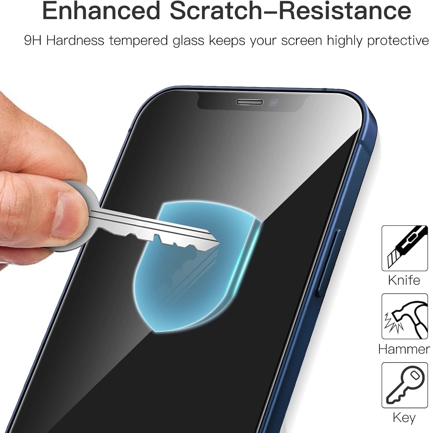 12/12 6.1-Inch, 9H 3-Pack JETech Full Coverage Screen Protector for iPhone Pro Tempered Glass Film Case-Friendly, HD