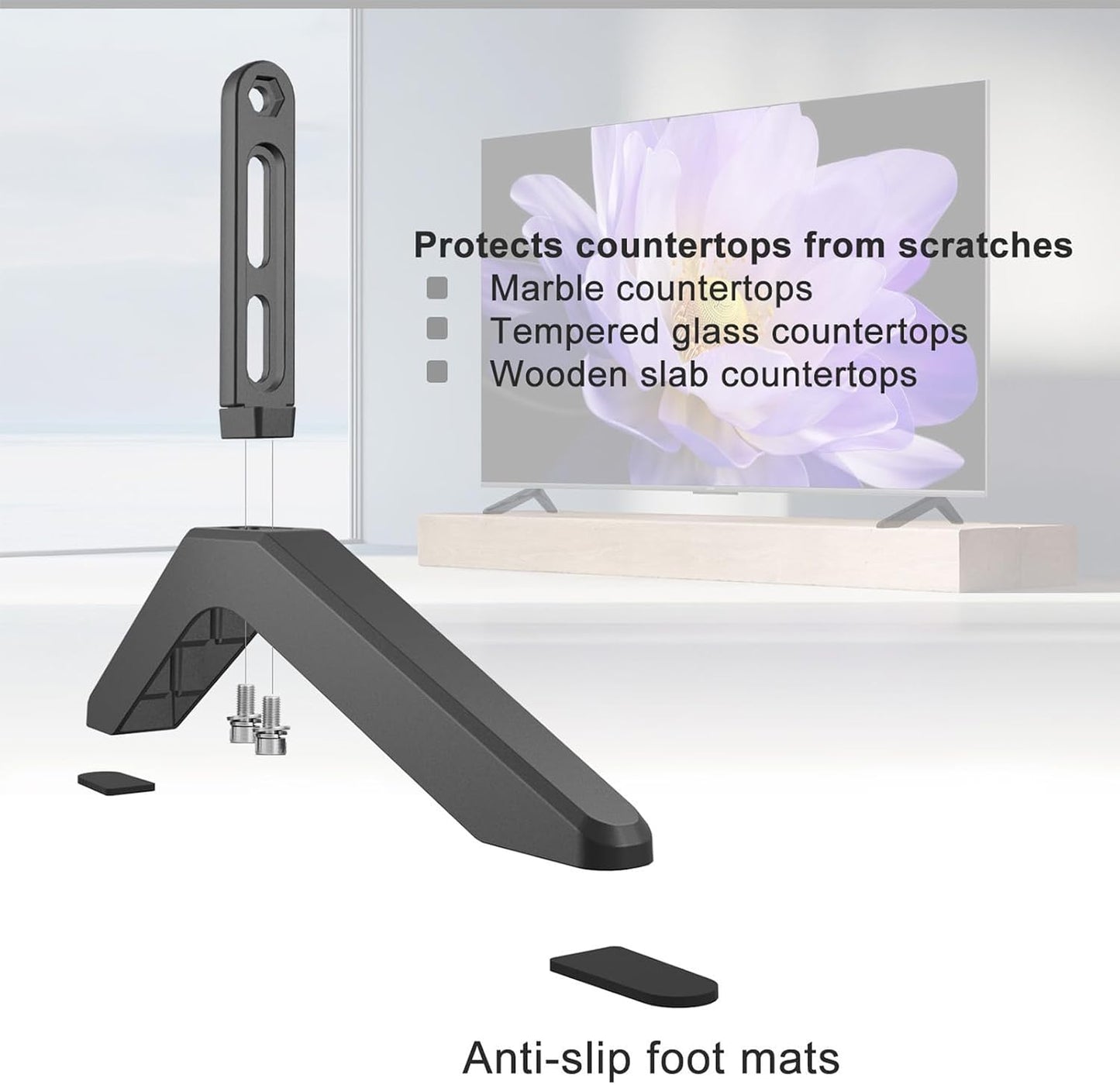Generic 3265 Inch TV Base Feet Universal Stand Legs, Adjustable Support Brackets, Heightening Mount | Stable Upgraded