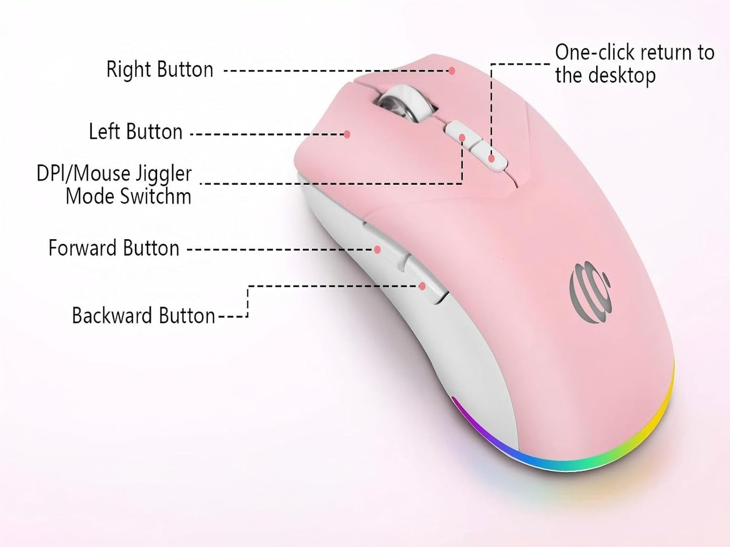 mobiproduct 1600 7 Wired Mouse, USB Computer Mouse DPI Mobile Optical Mouse Ergonomic Design Computer Mice with Cord