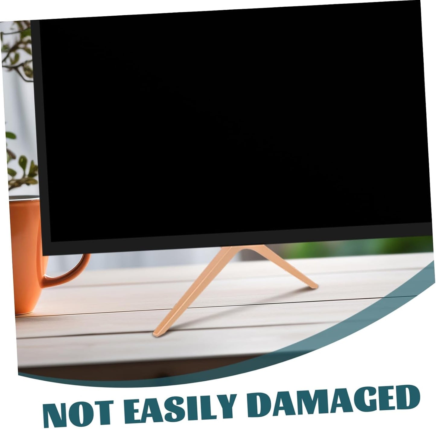 Vaguelly 5mm-22mm Universal Flat Screen Tv Stand Base with Dual Hole Mount Rose Metal Support Legs for Tabletop