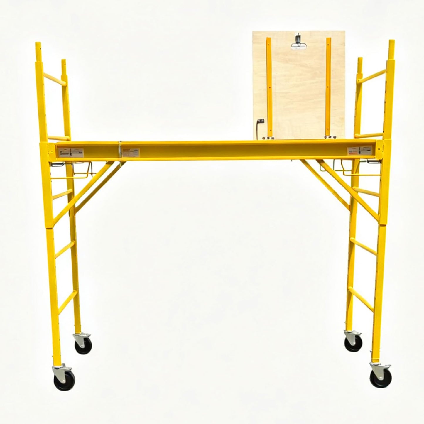 YZSPMS 6.25 ft Baker Style Rolling Steel Scaffold with Hatch Deck - 1000Lbs Capacity, Locking 5" Casters, Height Adjustable in 2" Increments, for Painting/Electrical/HVAC