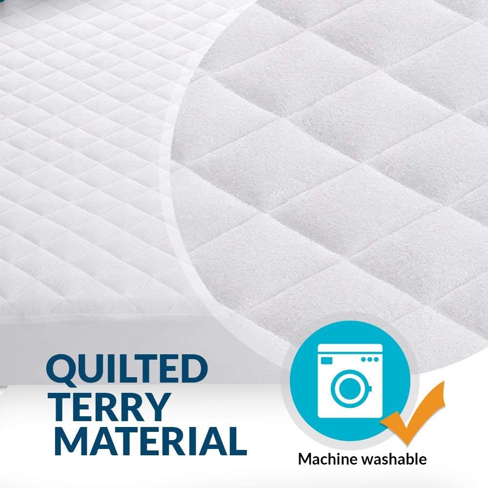 PlushDeluxe Crib Mattress Protector - 100% Waterproof & Noiseless | Ultra Soft Bamboo Viscose, 28”x49”