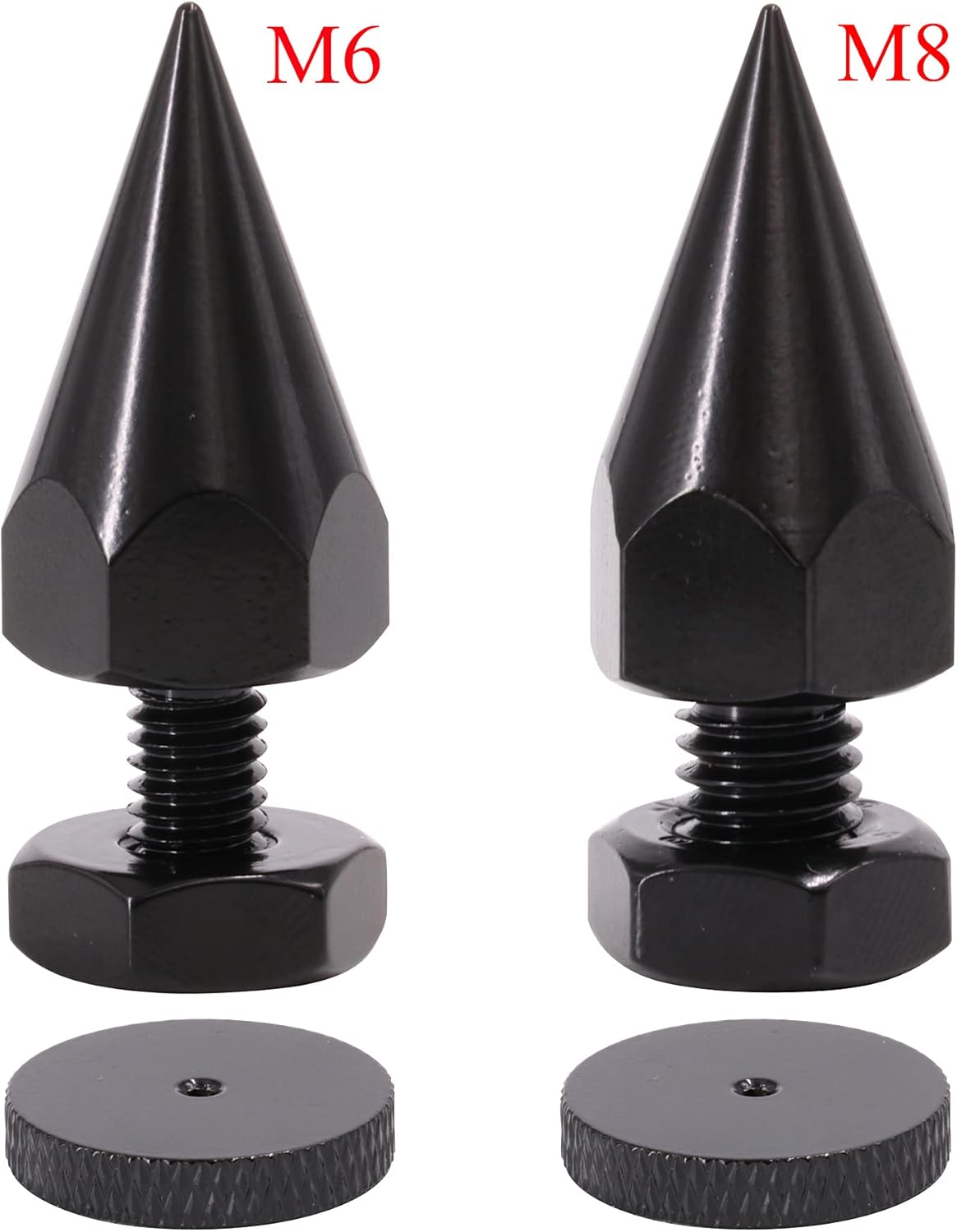 Flushbay 4 Pack M8 (M8) Speaker Spikes Floor Protectors Adjustable Speaker Isolation Spikes Black for Subwoofer CD DVD