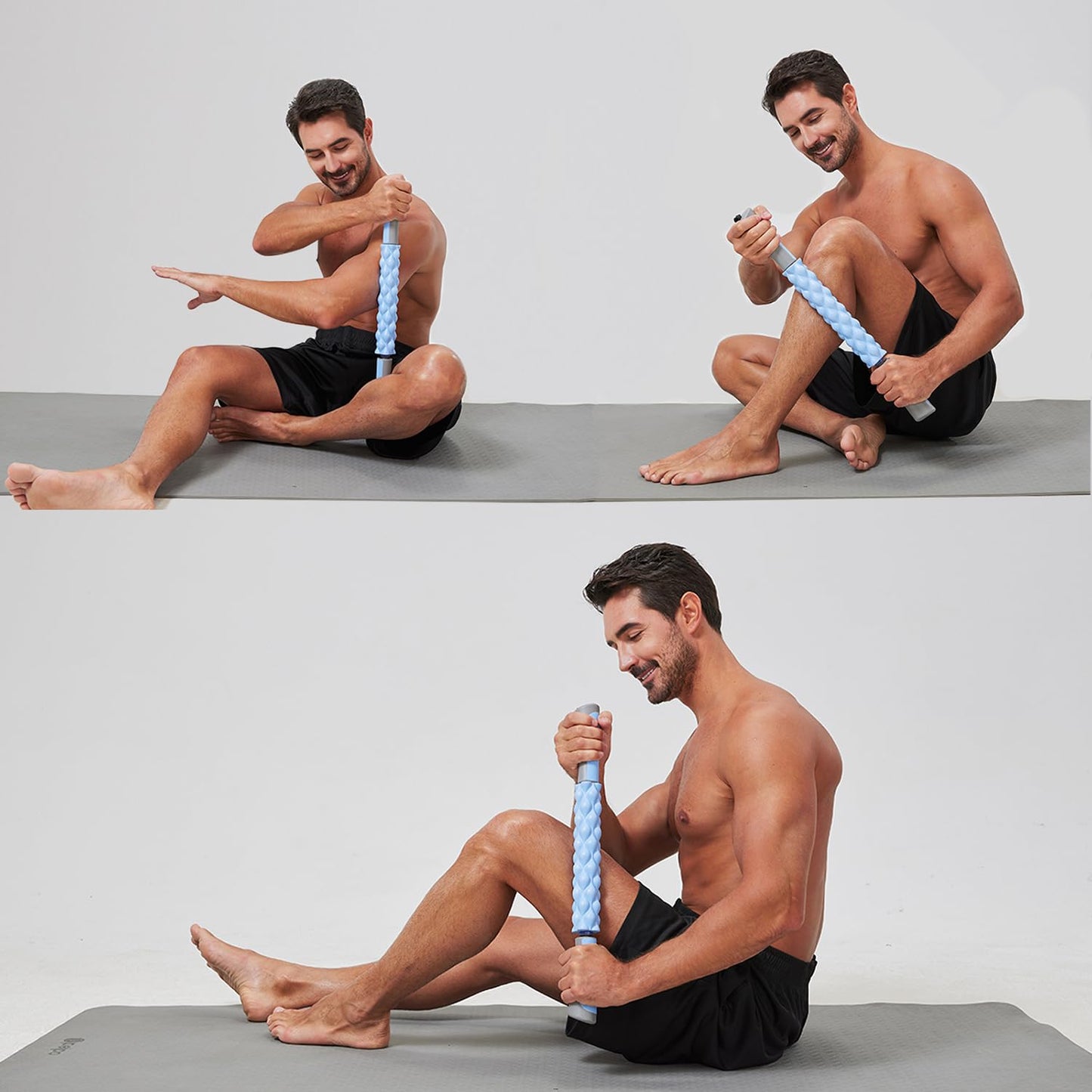 MZDXJ Muscle Roller,EVA Material, Massage Roller Stick for Athletes and Office Workers, Relieves Muscle Tension and Pain(EVA Blue)