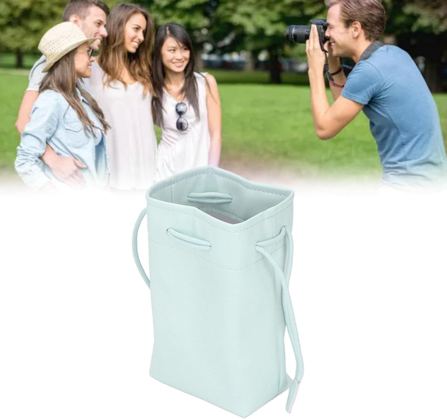 Dpofirs Camera Case, Drawstring Bag, Vintage DSLR Camera Bag, Soft Lens Case Gadget for Traveling, Camera Messenger Bag