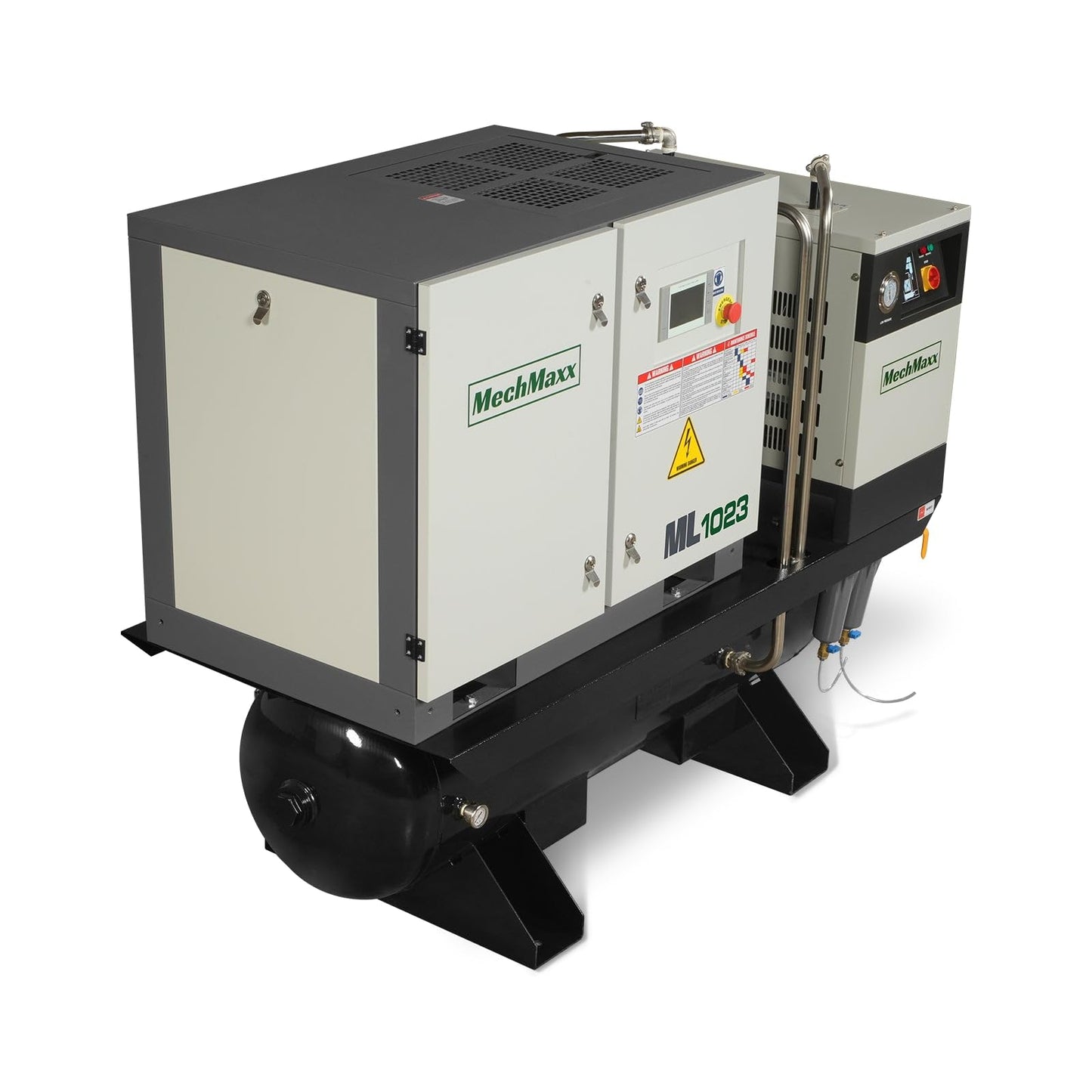 10HP Combined Rotary Screw Air Compressor with Dryer & 66-Gal ASME Tank | 32 CFM, 116 PSI, 230V 3-Phase – Industrial Grade,Model ML1023