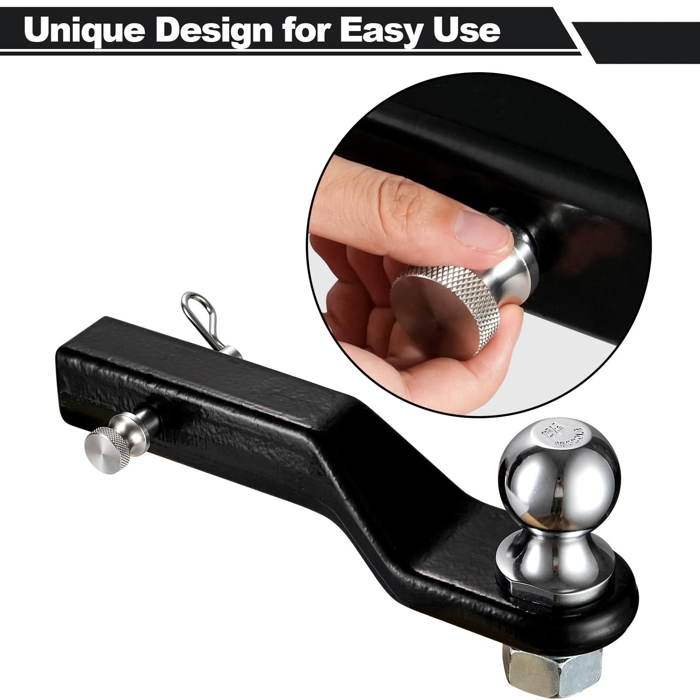 TOPSHINE Stainless Steel Trailer Hitch Pin and Clip, 5/8 Inch Diameter, Fits 2"&2.5" Receiver (1 Pack)