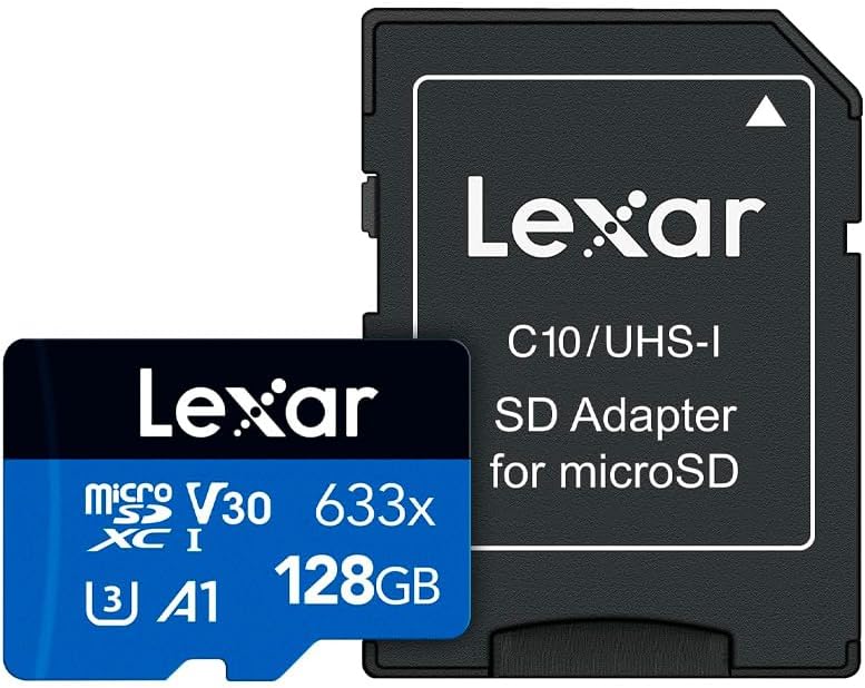 Lexar LSDMI128BBNL633A 633x (128 High-Performance Blue Series microSDHC/microSDXC UHS-I Card GB)