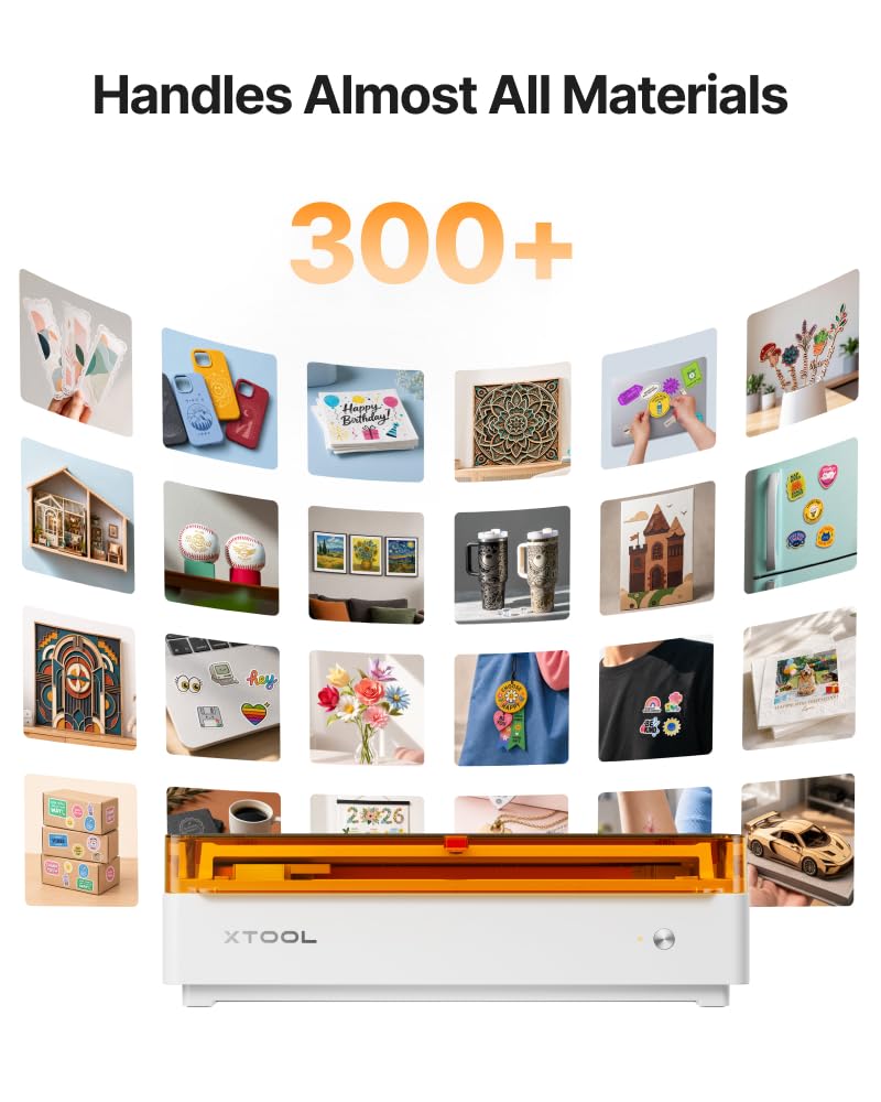xTool M2 10W Laser Engraver, Built-in Dual Cameras, Class 1 Enclosed Safe Laser Engraving Machine for Home DIY Craft on Wood, Leather, Felt, Fabric, Paper
