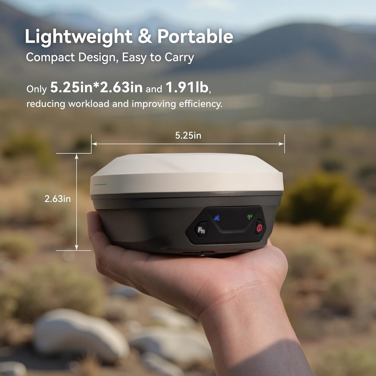 E1 Lite RTK Base Station, High Accuracy GNSS GPS Receiver for Surveying, Drone Mapping & RTK Rover, FCC Certified, Compatible with Third-Party GNSS RTK Receivers (Exclude Tripod)