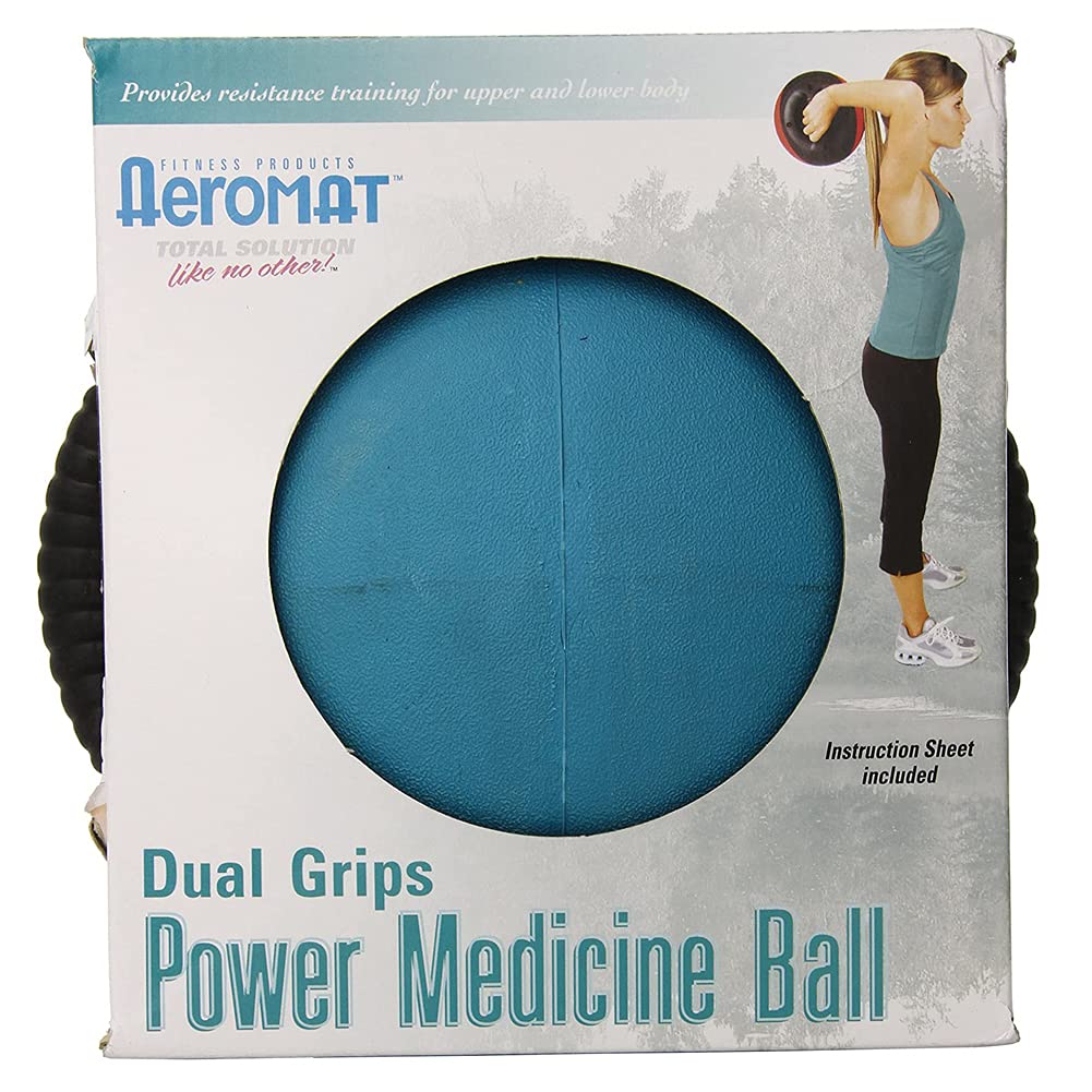 Aeromat Dual Grip Power Medicine Ball, 9cm/12-Pound, Black/Teal
