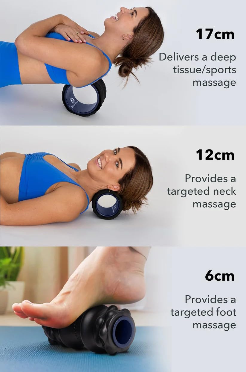 Lotus Wheel Premium 5-Pack Foam Roller | Yoga Wheel Back Stretcher, Muscle Roller, Massage Roller, Back Cracker