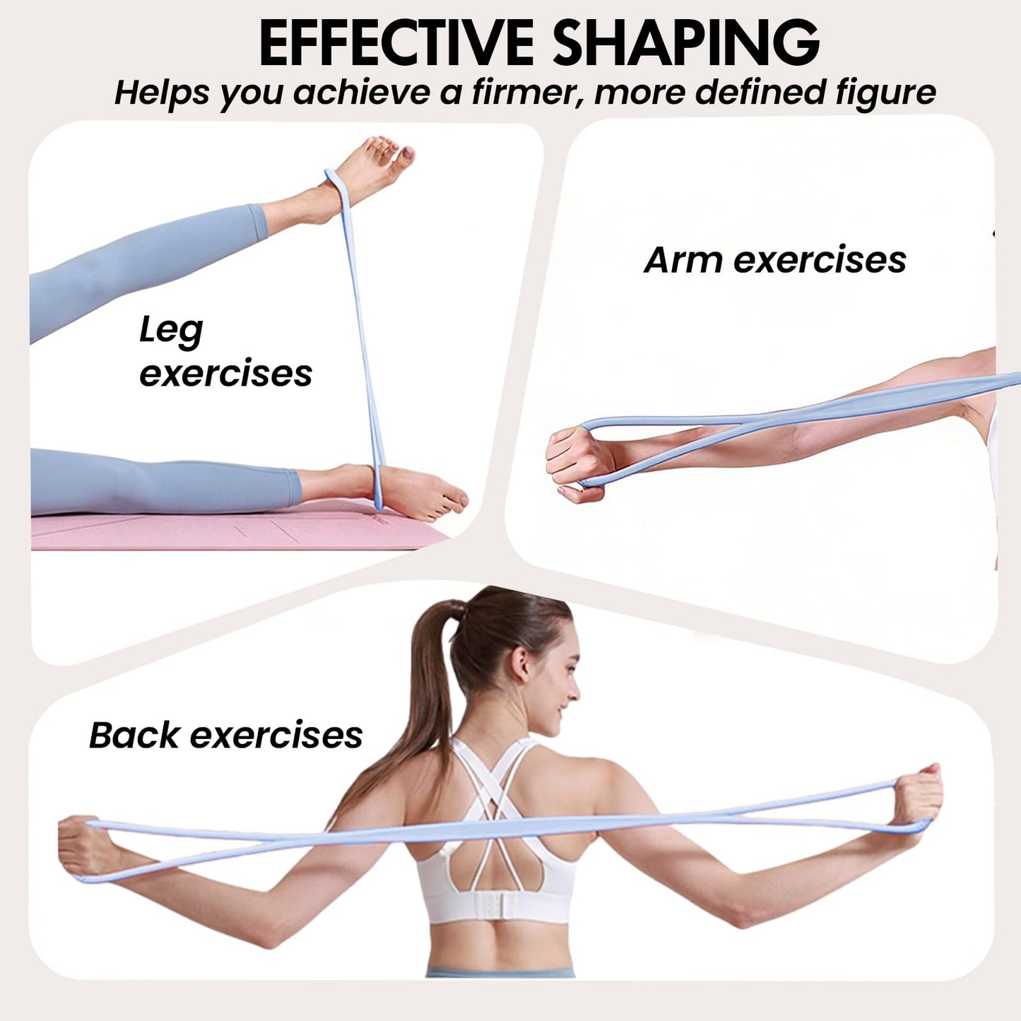 Figure 8 Resistance Band, Figure 8 Resistance Bands for Women Men, 25 lbs Resistance Band Figure for Working Out, Non-Slip Handles, Home Gym, Yoga & Physical Therapy