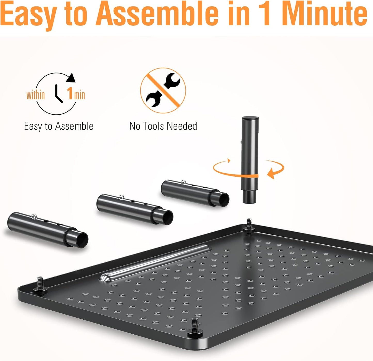 2 Pack 3 ELIVED Monitor Stand Riser - Height Adjustable Monitor Stand for Laptop, Computer, PC, Printer, Mesh Metal