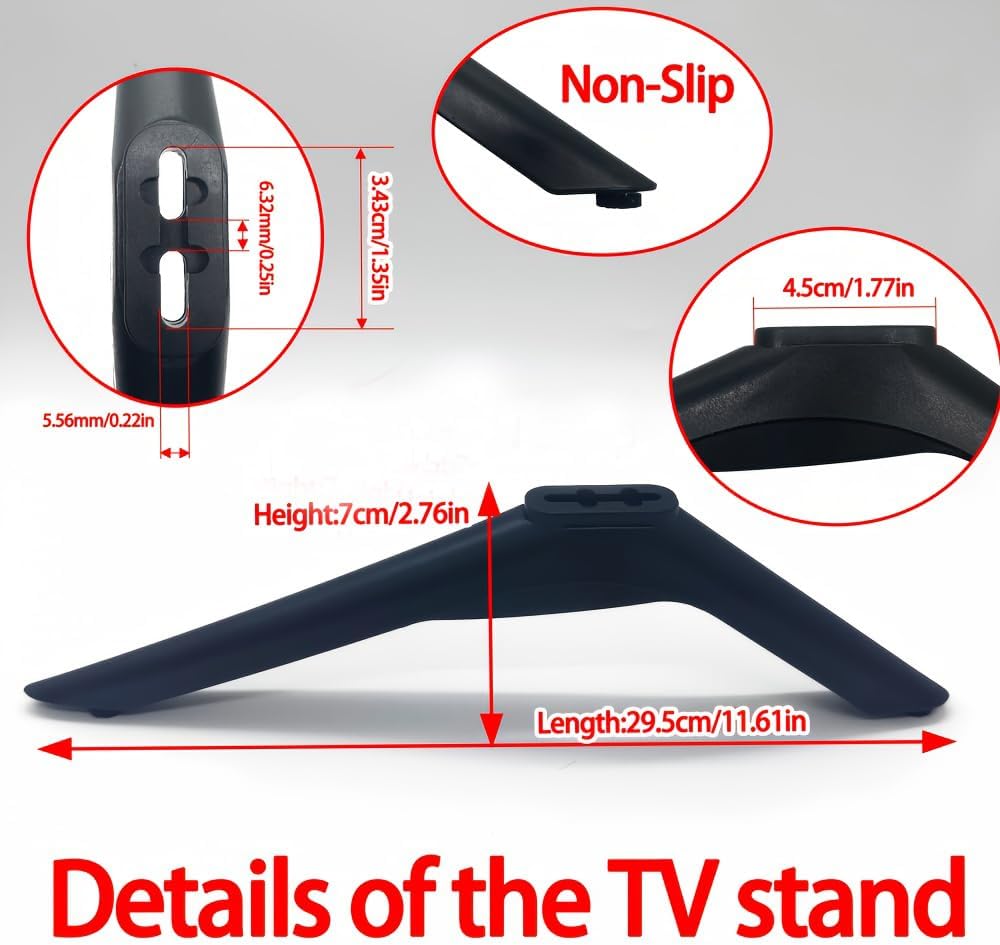 Dranvosk 59.05-85.3 Inch Set,No Universal TV Stand Legs Replacement Base for Smart TVs,Black Desktop TV Feet with Screw