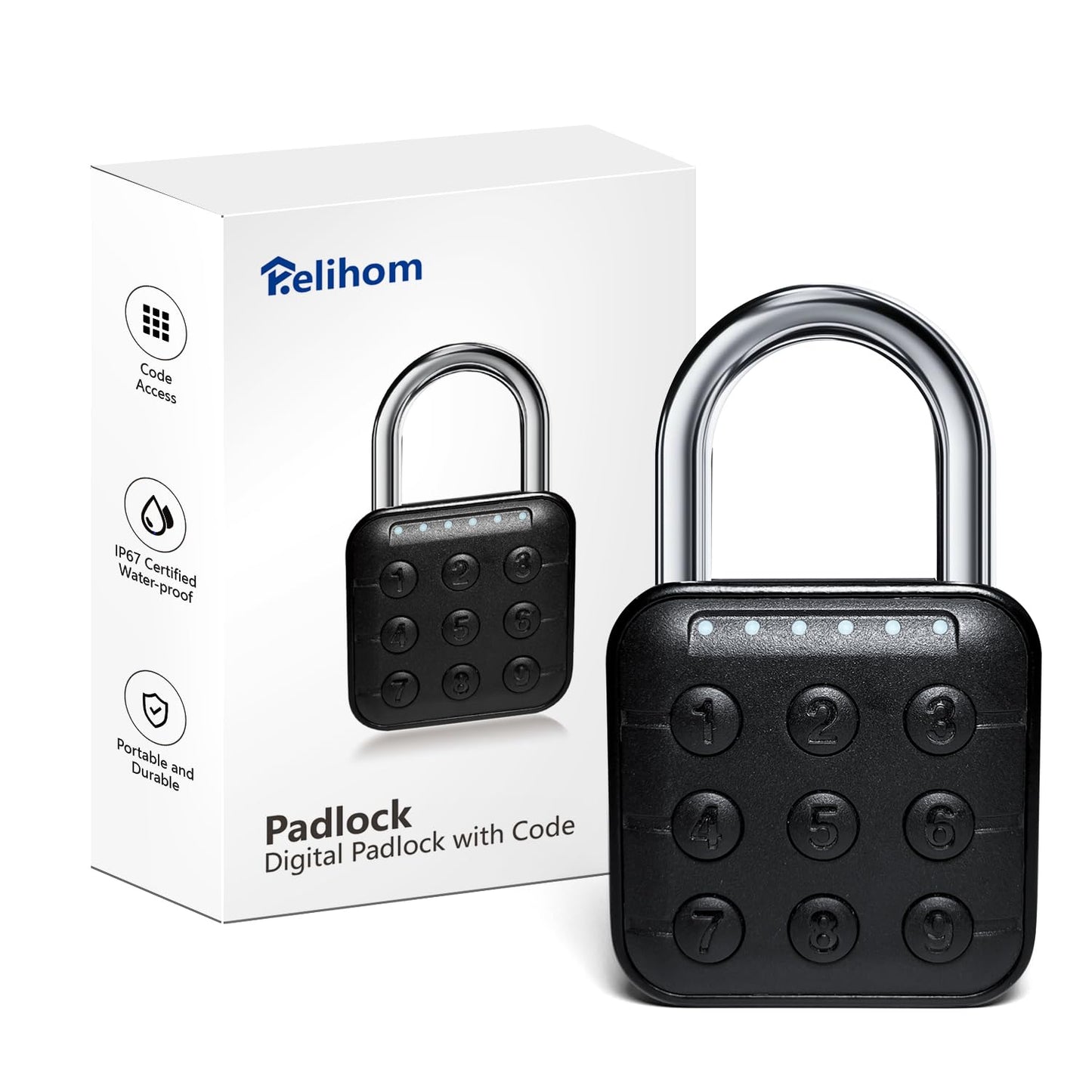 Combination Lock for Locker, Relihom Padlock with Code, Gym Locker Lock, High Security Keyless Entry Padlock for Gym, School, Gates, Outdoor, IP67 Waterpro (Basic Lock)