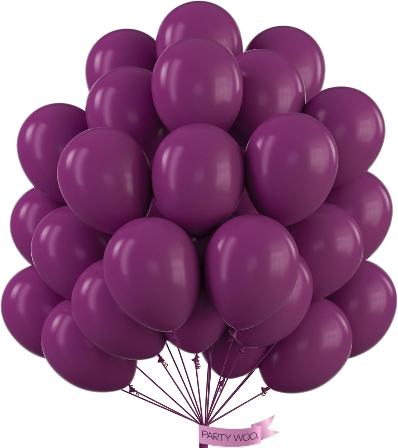 PartyWoo Dark Purple Balloons - 100 Pcs 10 Inch Latex Helium Balloons for Graduation & Parties