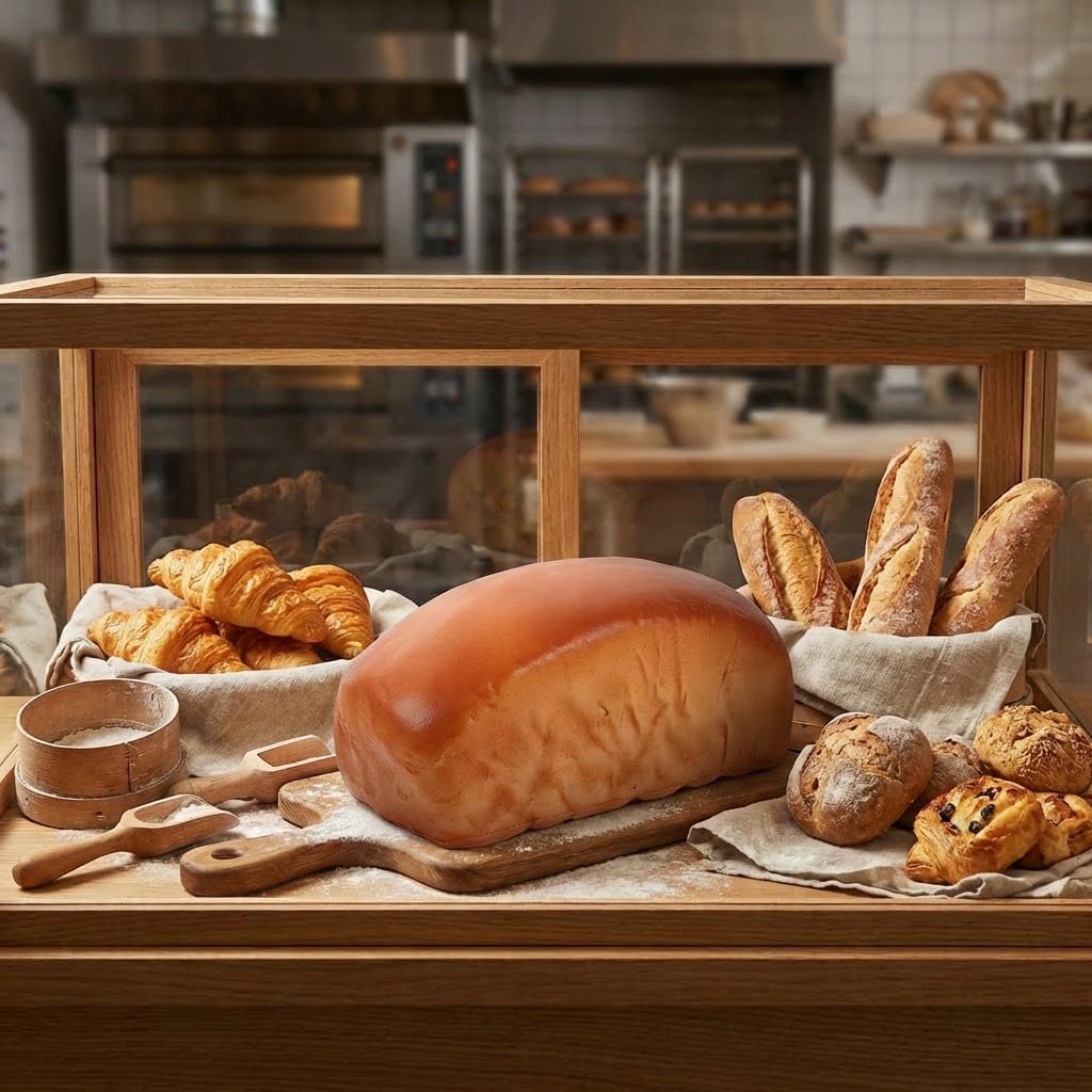 Realistic Fake Bread Decoration - Artificial Square Bread Model for Kitchen Display