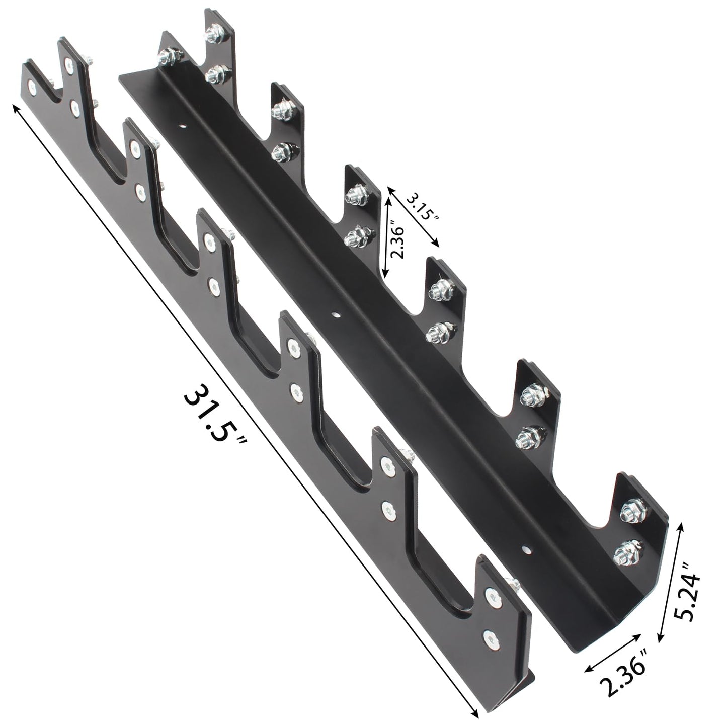 Wall Mounted Barbell Holder for 6 Bars – Heavy Duty 400LB Capacity Horizontal Storage Rack with Protective UHMW Liner | Easy Installation with Included Hardware | for Home Gym & Garage Organization