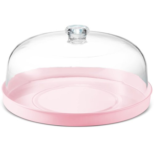 Godinger Cake Stand, Cake Plate Server with Dome, Metal Serving Tray and Shaterproof Acrylic Lid