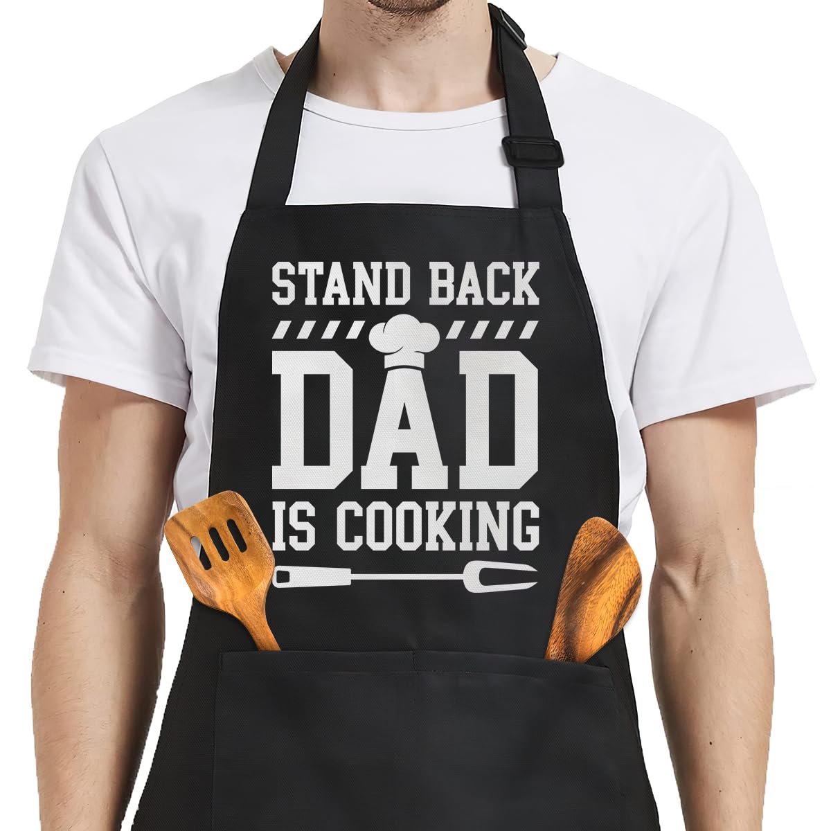 SANDJEST Mens Aprons with Pockets Funny Apron for BBQ Grilling Kitchen Cooking Birthday Christmas