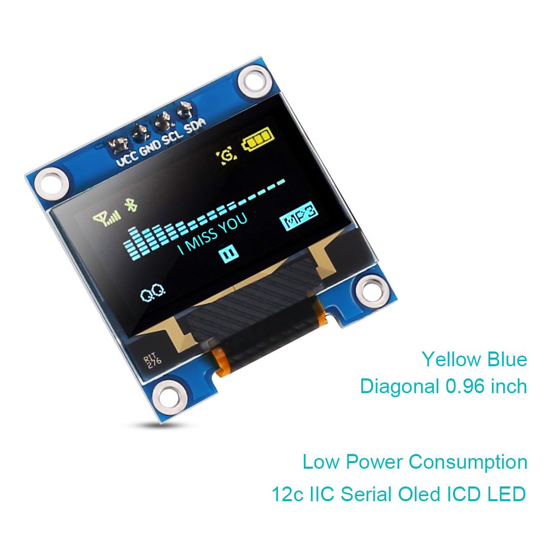 0.96 inch i2c 0.96" 12864 /3.3V-5V 128 64 51 Msp420 Stim32 Dorhea OLED Display Module IIC Serial LCD Screen LED Module