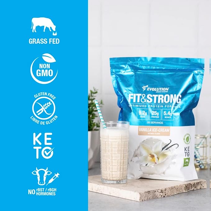 Evolution Advance Nutrition Fit & Strong - Pure Whey Protein Powder with BCAA, 100% Grass-Fed, Quick Absorbing and Fast Digesting for Optimal Muscle Recovery, Natural Flavor ??2 Pounds (Vanilla)