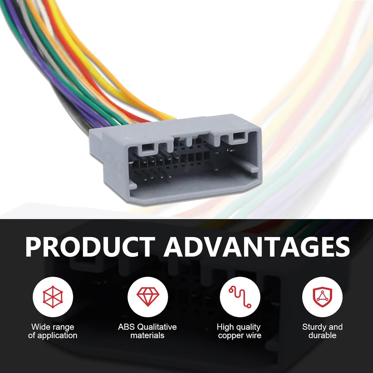 Arwrilt 3 6.5 Inch PCS Car Radio Wiring Harness, Stereo Wiring Harness, DVD Power Speaker Cable Connectot, Suitable