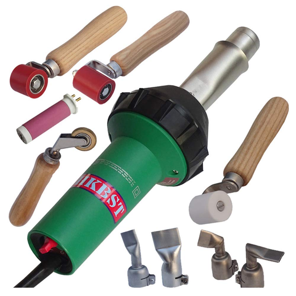HKBST Hot Air Plastic Welder,1600W TPO Welder Kit With 4 Welding Nozzles,4 Pressure Seam Rollers, Professional Heat Gun for Vinyl PVC TPO & Shrink Wrapping, Essential Plastic Repair Welder Kit