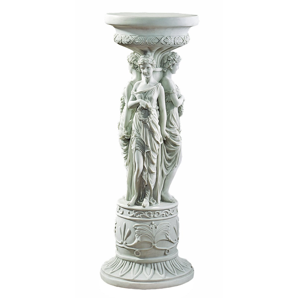 Design Toscano KY992 Chatsworth Manor Neoclassical Pedestal Column Plant Stand, Antique Stone