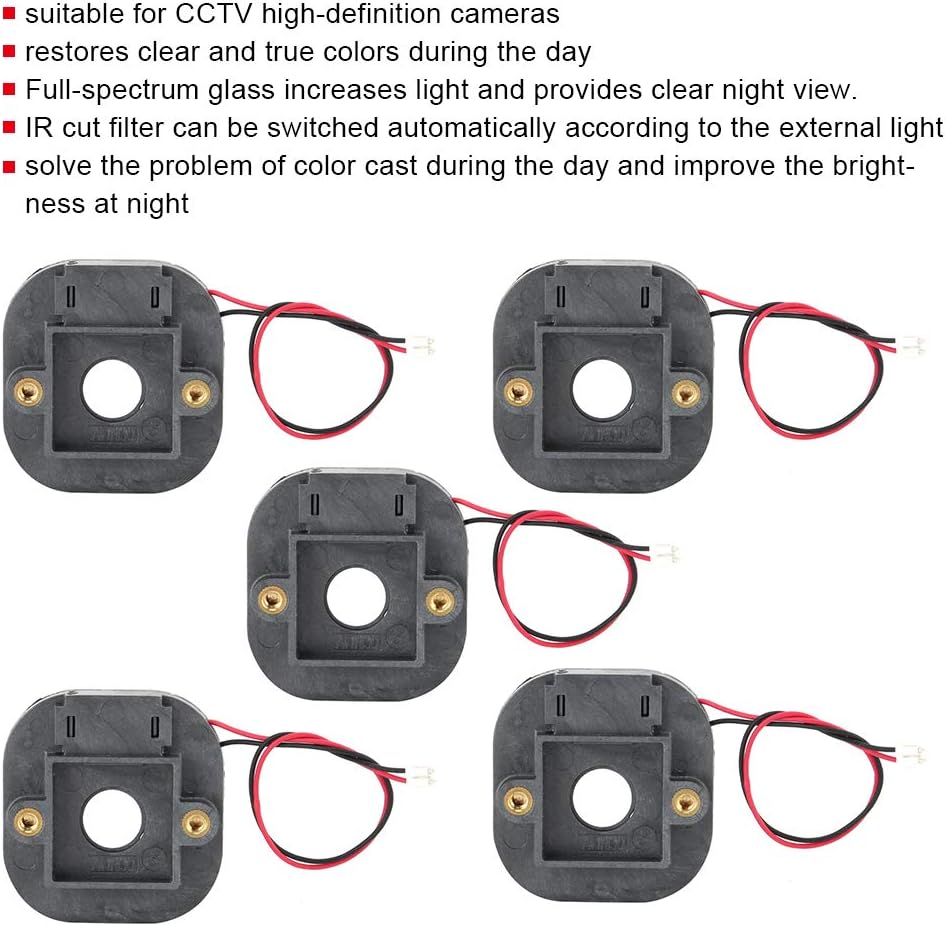Zyyini 5pcs 3MP Lens Mount Aperture, IR-Cut- Filter Switcher IR Lens Mount CCTV Filter for Camera