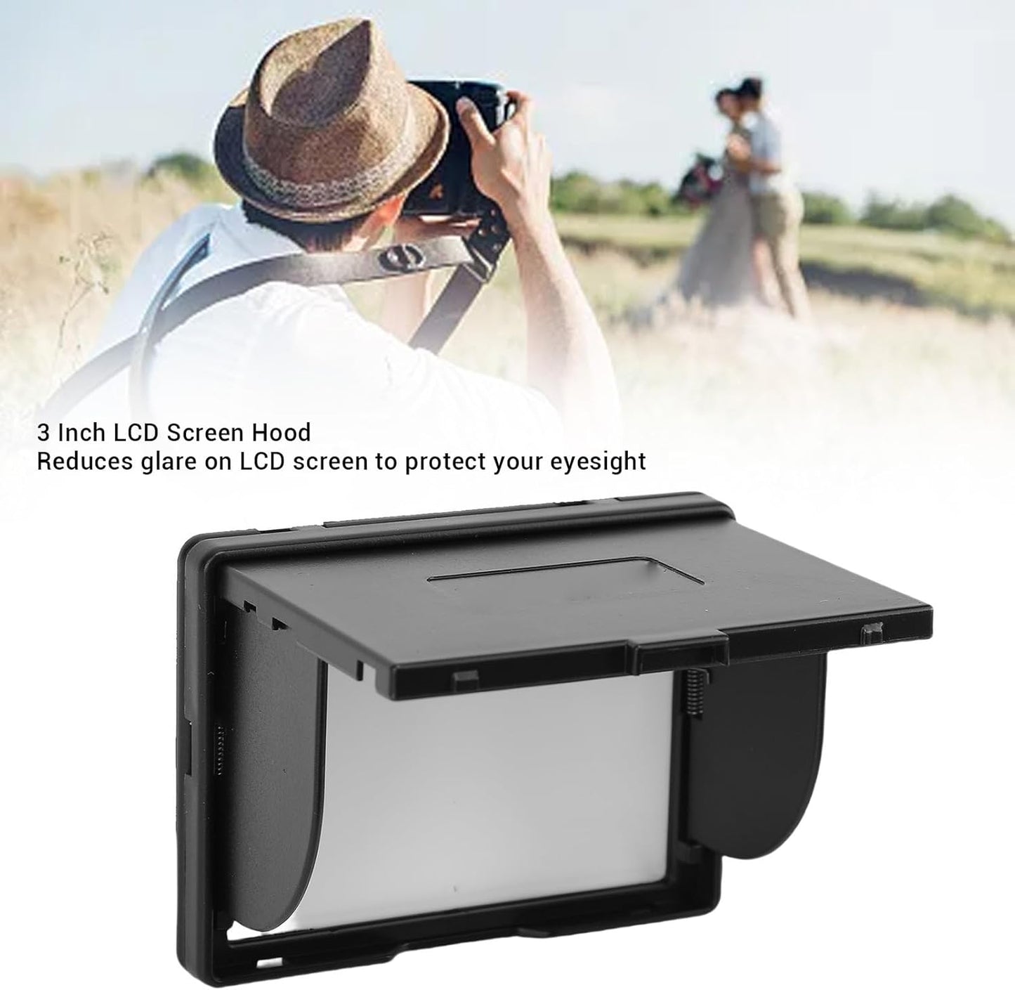 XUMIUZIY 3 Inch A7 A7S A7M2 A7R2 A7M3 A9 Camera Viewfinder Sunshade, ABS Folding LCD Screen Hood Fit