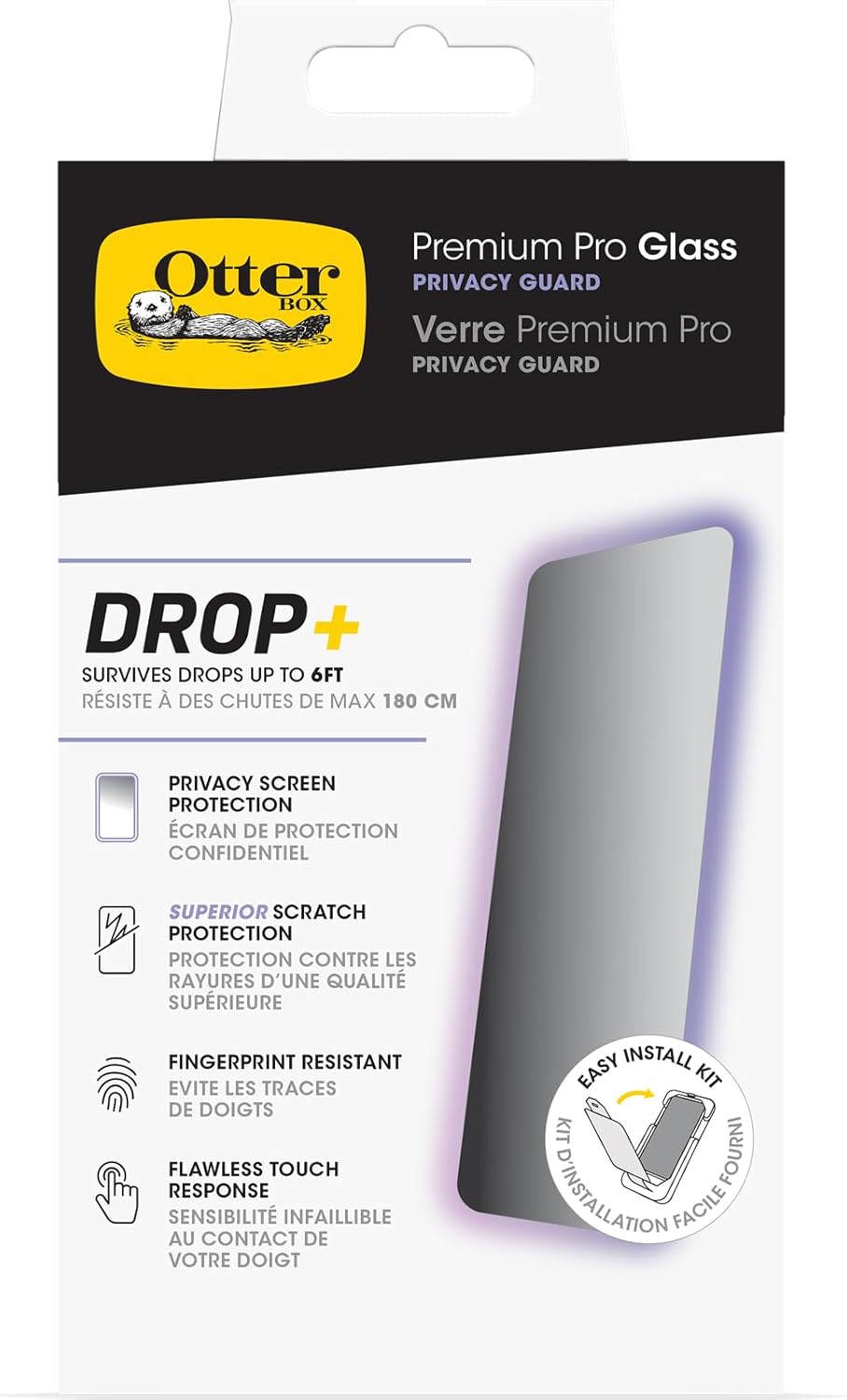 15 OtterBox iPhone Premium Pro Glass Privacy Guard, Privacy Screen, Precision Fit, Flawless Touch Response, Easy
