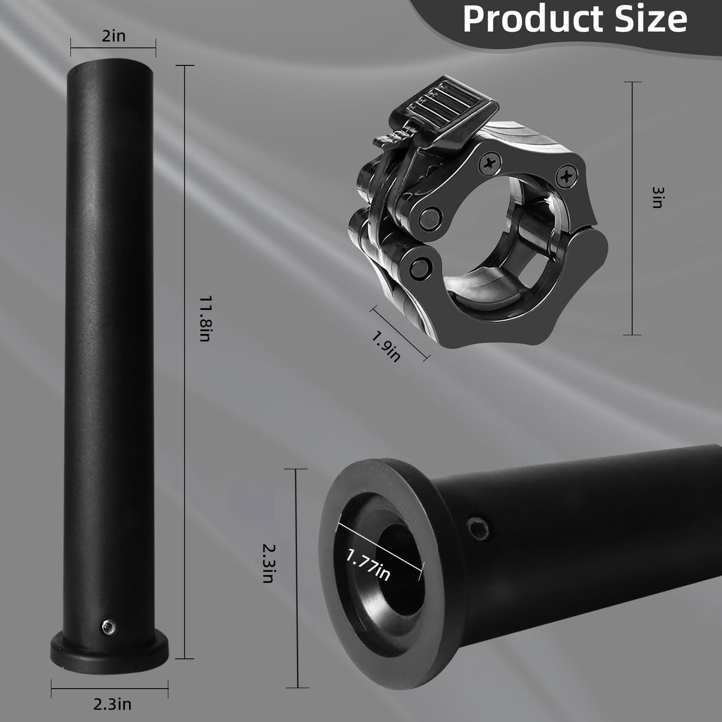 Standard Olympic Barbell Adapter Sleeve: Converts 1 inch Standard Weight Plate Posts to 2" Olympic Weight Plate Posts - Perfect for Deadlifts & Squats