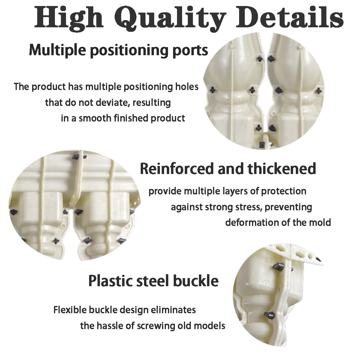 DIYUNIMOULD 5PCS 35.4Inch Height Upgraded Thickened Reusable Concrete Balcony Casting Mold - Heavy Duty ABS Forms for Pillar Balustrade (Square Gourd)