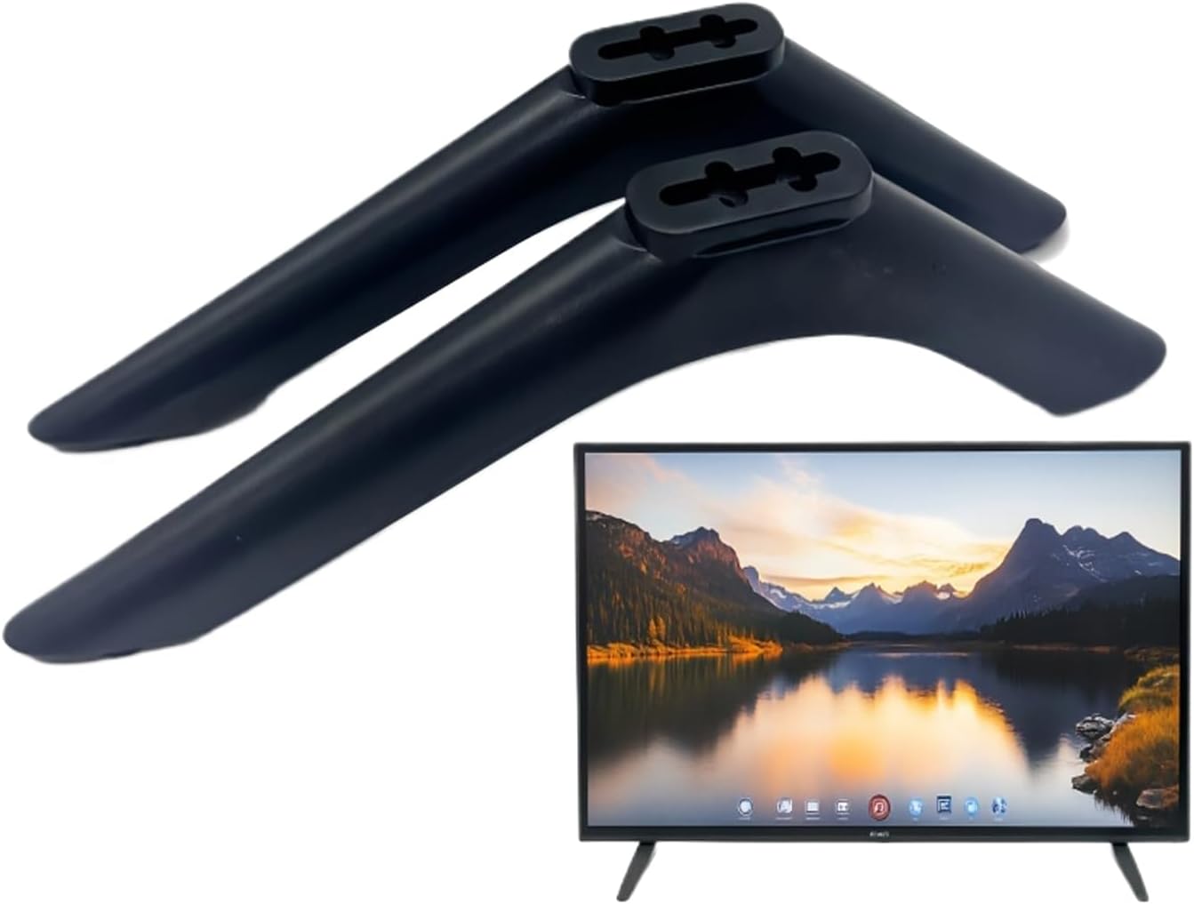 Dranvosk 41.99-56.43Inch Set,No Universal TV Stand Legs Replacement Base for Smart TVs, Black Desktop TV Feet
