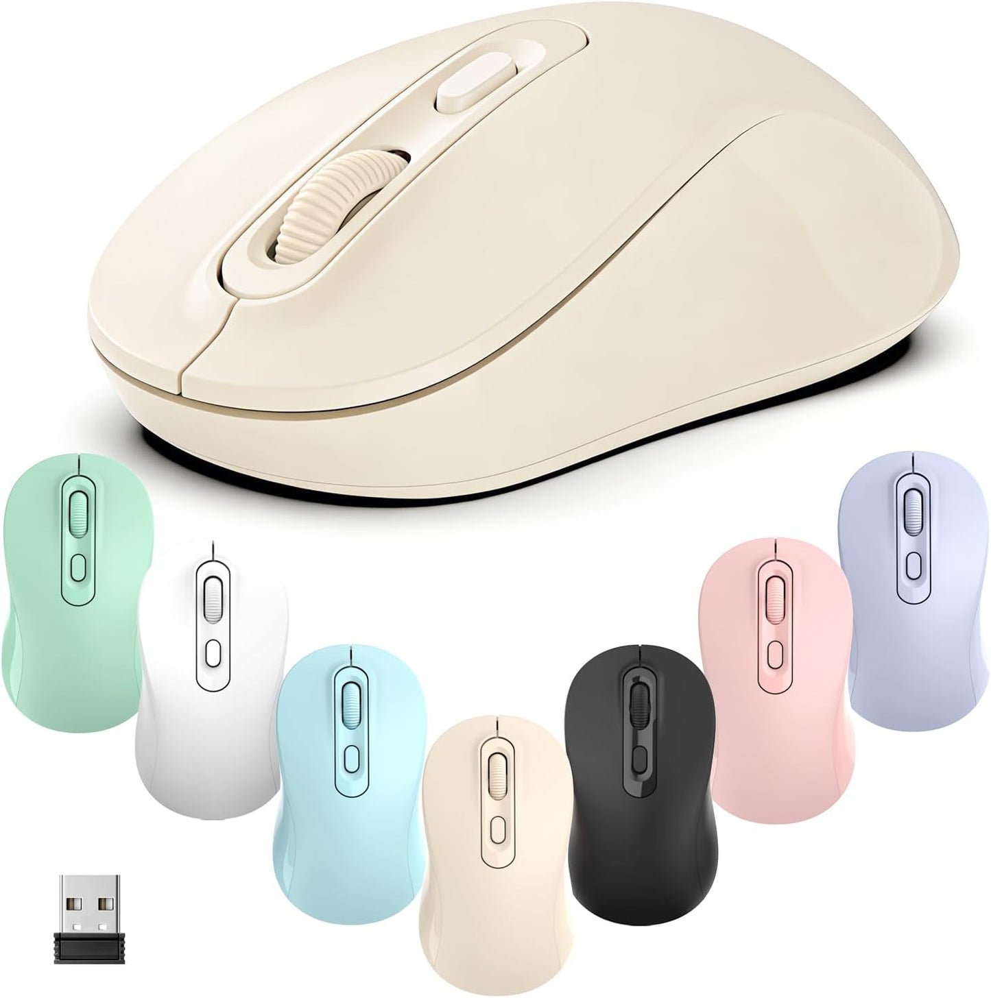 TvvTvvT 2026 4 (800/1200/1600), Wireless Mouse, New Model, Silent Click Ergonomic Design, Portable, Buttons, Adjustable