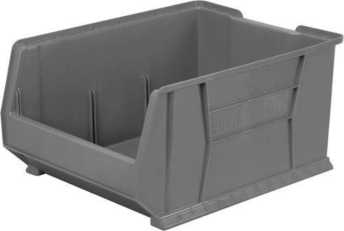 Akro-Mils Super-Size Plastic Storage Bins - Space-Saving Stackable Design, 24" L x 18" W x 12" H, Grey