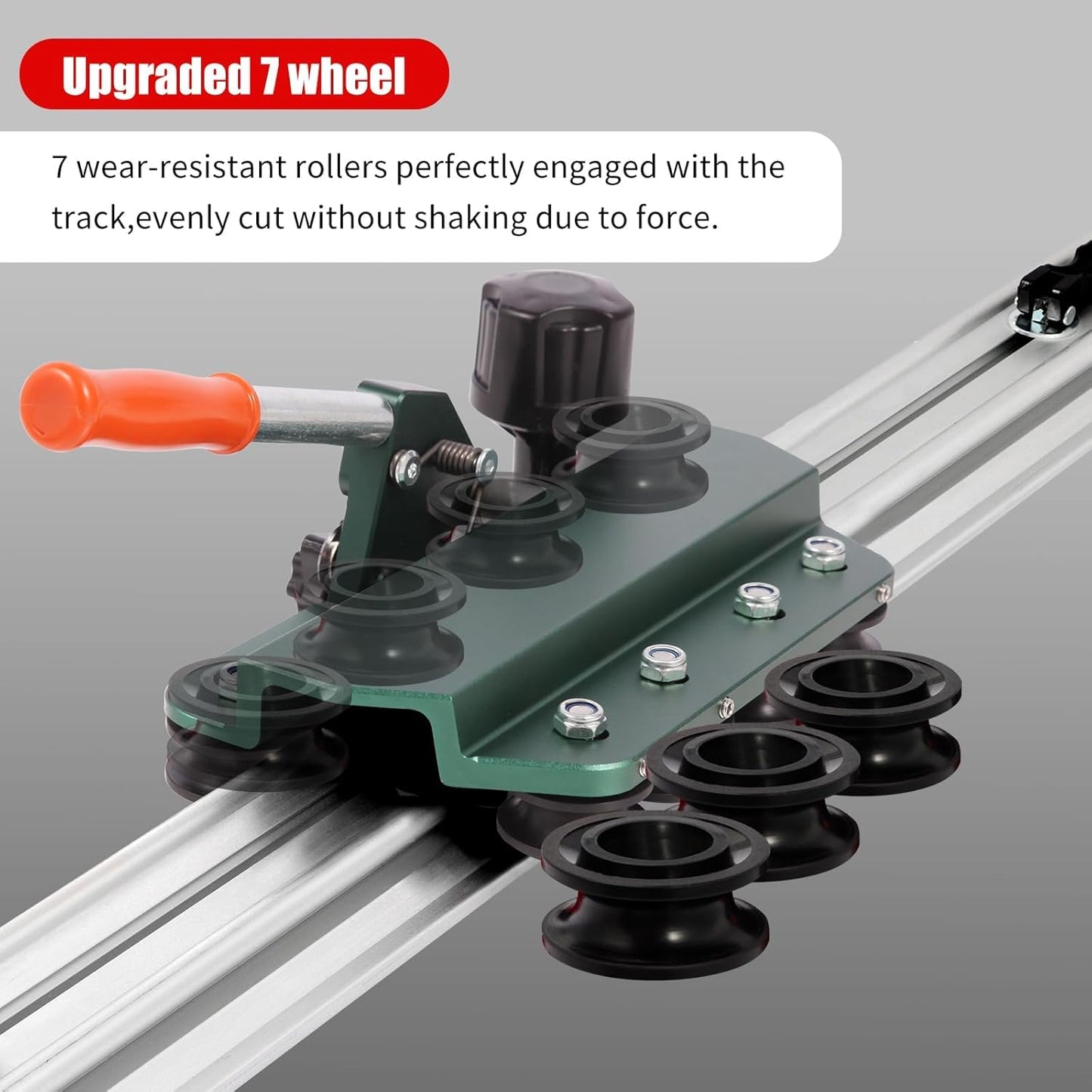 71" Manual Tile Cutter, Large Format Ceramic Tile Cutting Tool with Built-in Suction Cups & Tile Clamp, 3-Head Scoring Wheel System, for Up to 0.47-Inch Thick Tiles