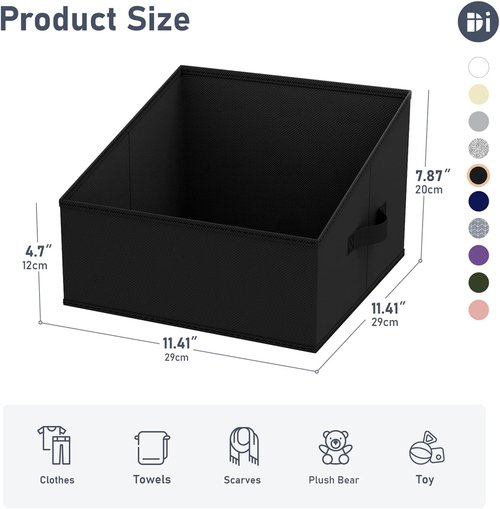 DIMJ Closet Storage Bins - 10 Pack Fabric Baskets for Shelves | Collapsible Organizer with Handles
