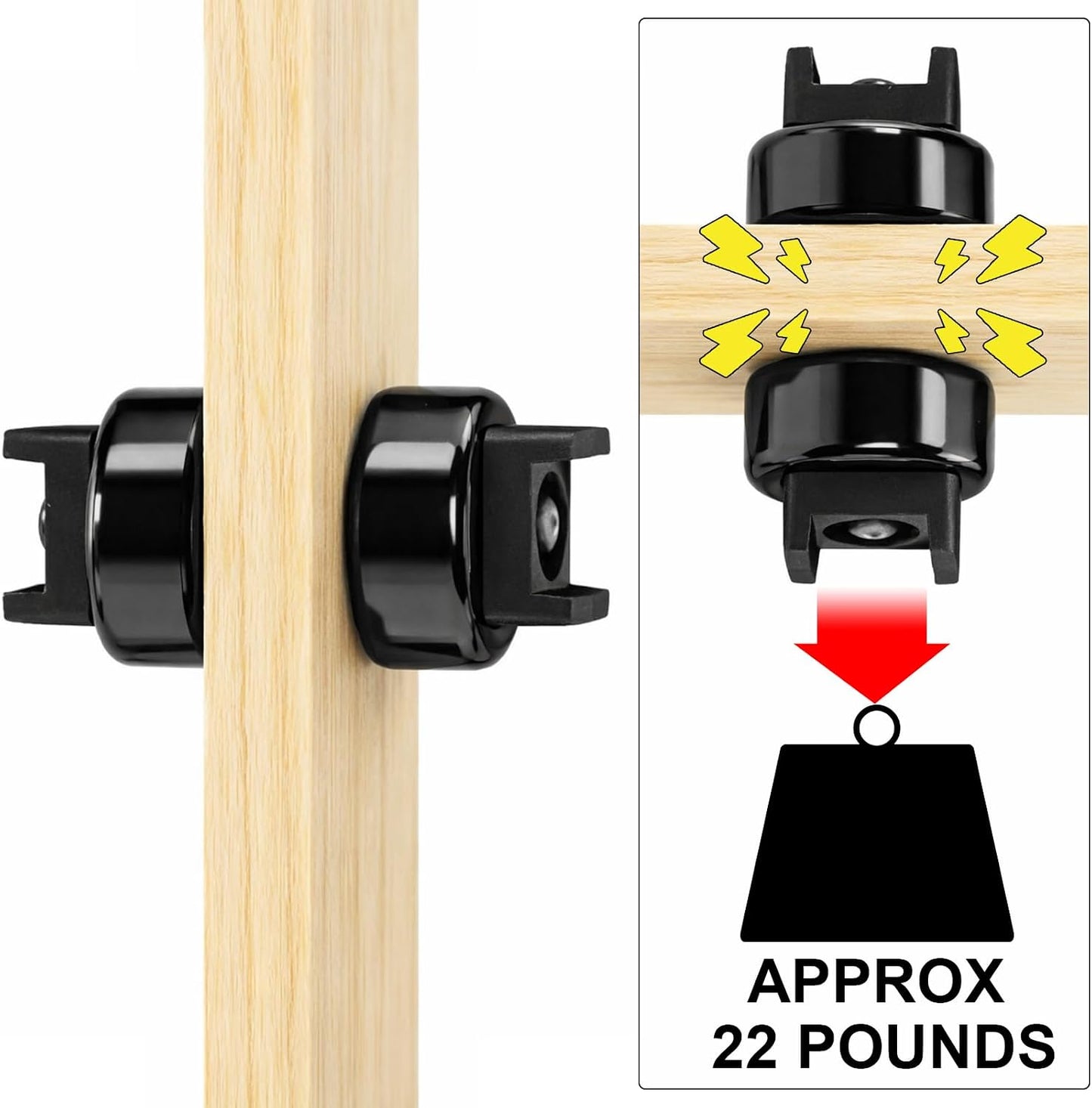 24 100 Yookeer Pcs Magnet Zip Tie Mount Heavy Duty Black Magnetic Cable Clips Multipurpose Wire Cable Holder with Pcs